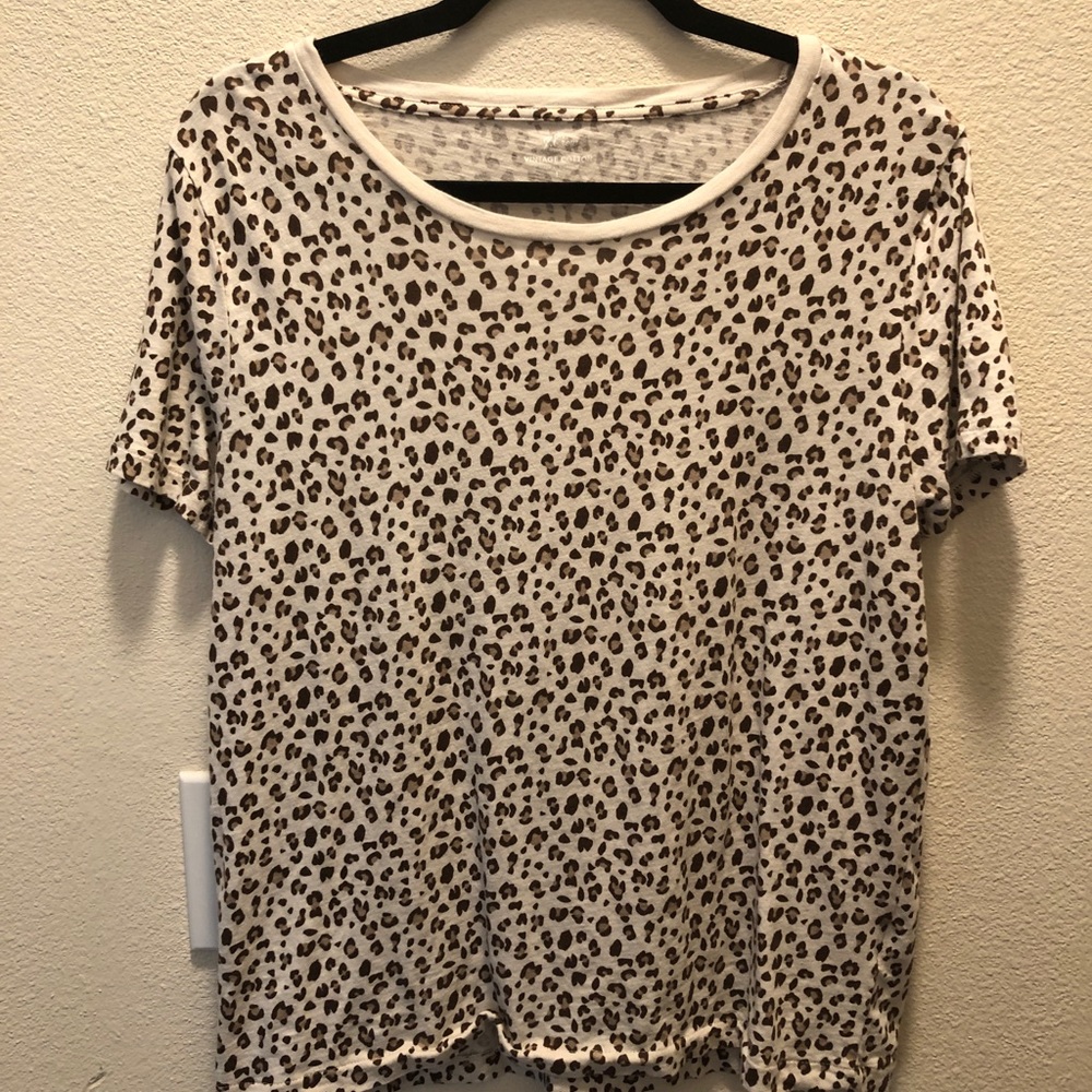 J Crew leopard print t shirt, size L